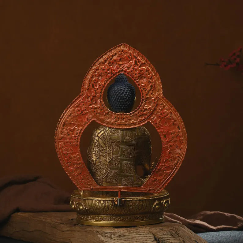 Tibetan Nepal bronze Buddha statue, Gautama Buddha, prayer, ritual, unique gift，Home decoration, Buddha sculpture, anniversary, gift.