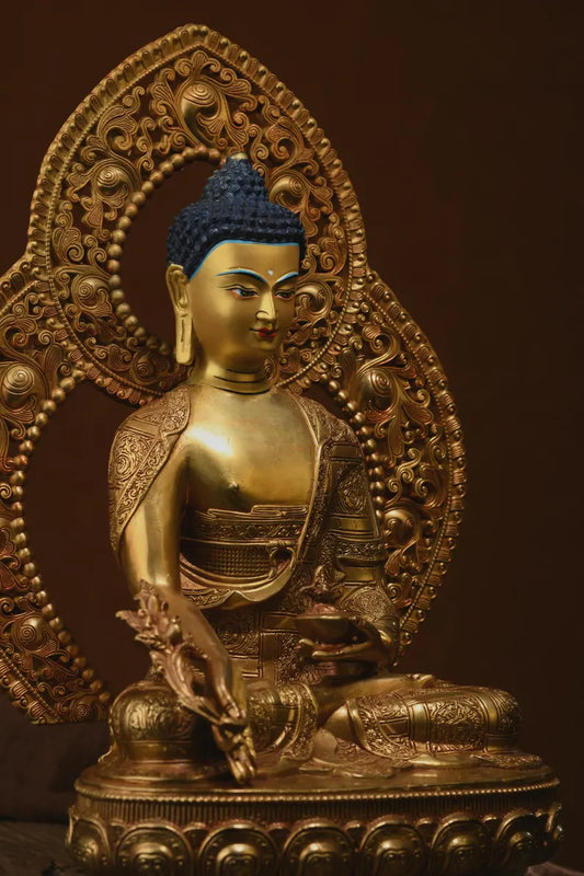 Tibetan Nepal bronze Buddha statue, Gautama Buddha, prayer, ritual, unique gift，Home decoration, Buddha sculpture, anniversary, gift.