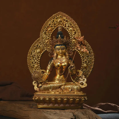 Brass White Umbrella Mother Buddha Statue - Maha Sitatapatra