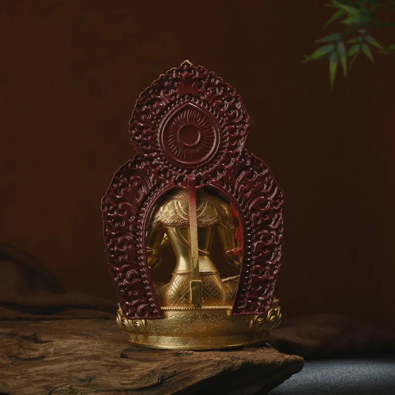 Bronze Green Tara Buddha Statue: Tibet/Nepal Home Decor