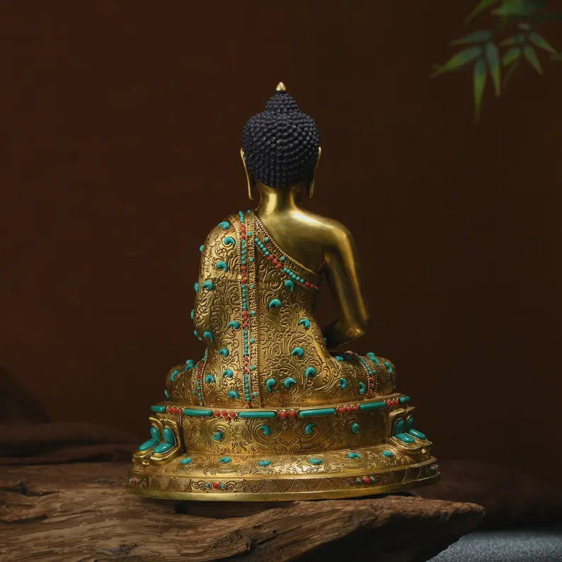 Amitabha Buddha Statue: Tibetan Bronze Sculpture, Home Decor (17cm)