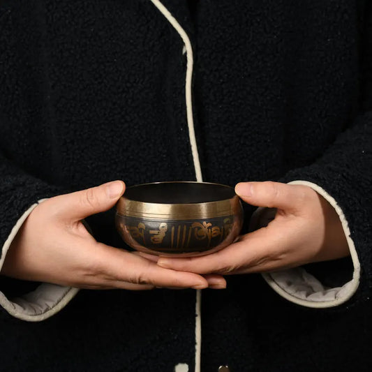 Nepal copper singing bowl, sound therapy, yoga, meditation, Buddhist singing bowl, stress relief, music performance, relaxation，Singing Bowl