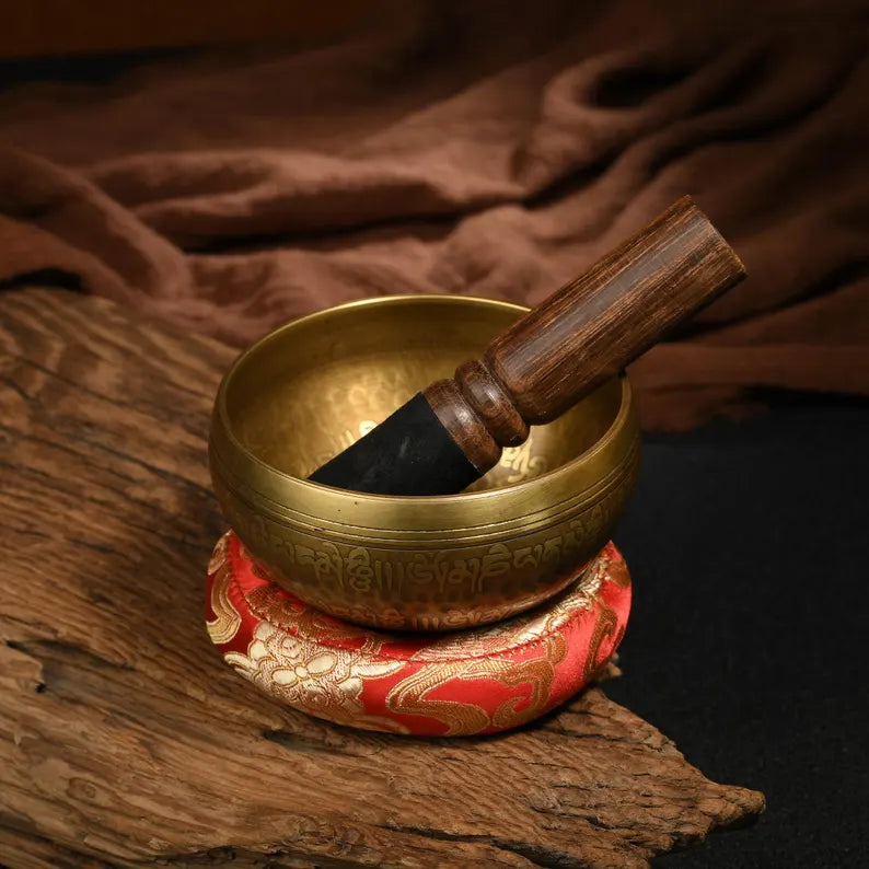 Nepal copper singing bowl, sound therapy, yoga, meditation, Buddhist singing bowl, stress relief, music performance, relaxation，Singing Bowl