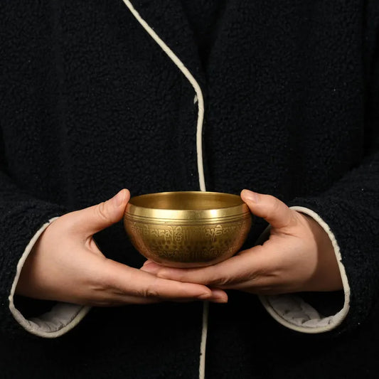 Nepal copper singing bowl, sound therapy, yoga, meditation, Buddhist singing bowl, stress relief, music performance, relaxation，Singing Bowl