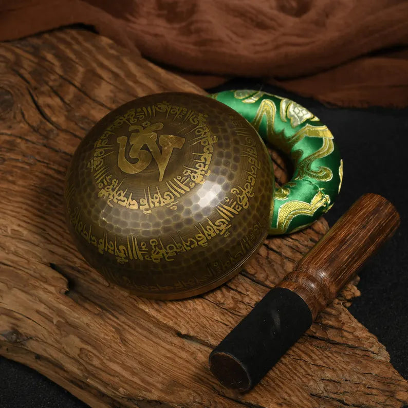 Nepal copper singing bowl, sound therapy, yoga, meditation, Buddhist singing bowl, stress relief, music performance, relaxation，Singing Bowl
