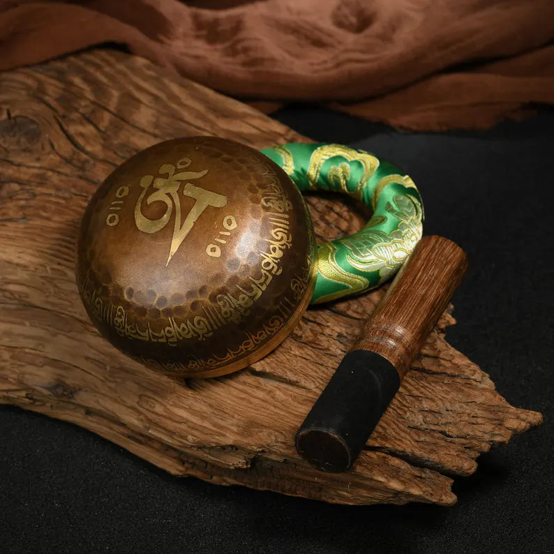 Nepal copper singing bowl, sound therapy, yoga, meditation, Buddhist singing bowl, stress relief, music performance, relaxation，Singing Bowl