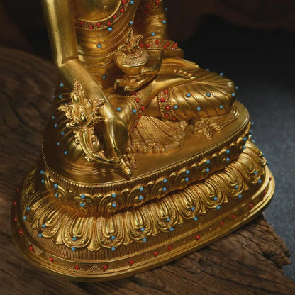 Bronze Medicine Buddha Statue - Tibetan Prayer Decor