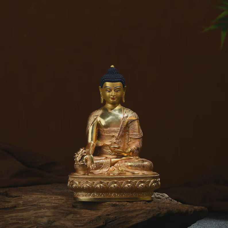 Exquisite Medicine Buddha, Bronze Buddha Statue, Prayer, Ceremony, Unique Gift