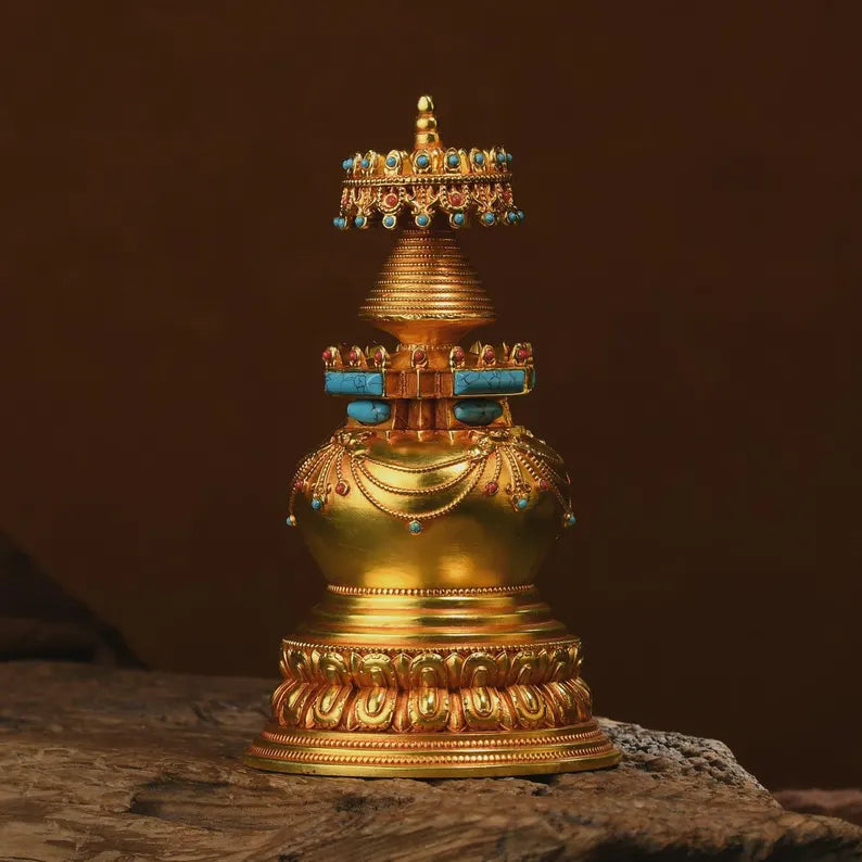 Bronze Gadam Stupa: Tibetan Bodhi Relic Pagoda