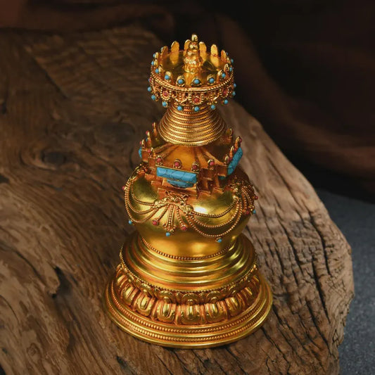Bronze Gadam Stupa: Tibetan Bodhi Relic Pagoda