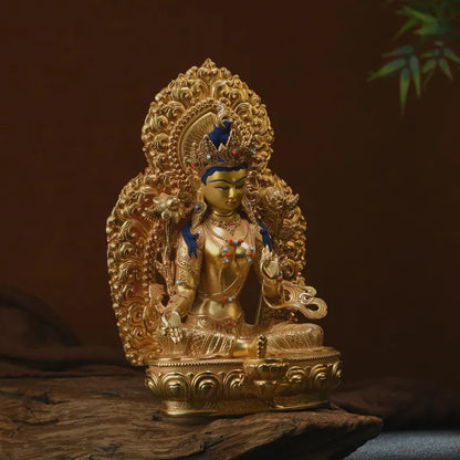 Bronze Green Tara Buddha Statue: Tibet/Nepal Home Decor