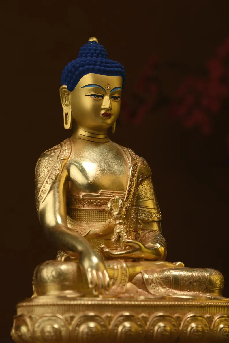 Bronze Buddha Statue: Tibetan Immovable Buddha Sculpture, Home Decor