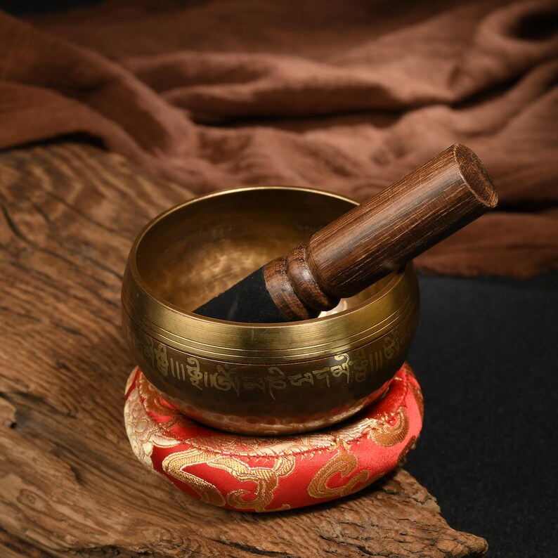 Nepal copper singing bowl, sound therapy, yoga, meditation, Buddhist singing bowl, stress relief, music performance, relaxation，Singing Bowl