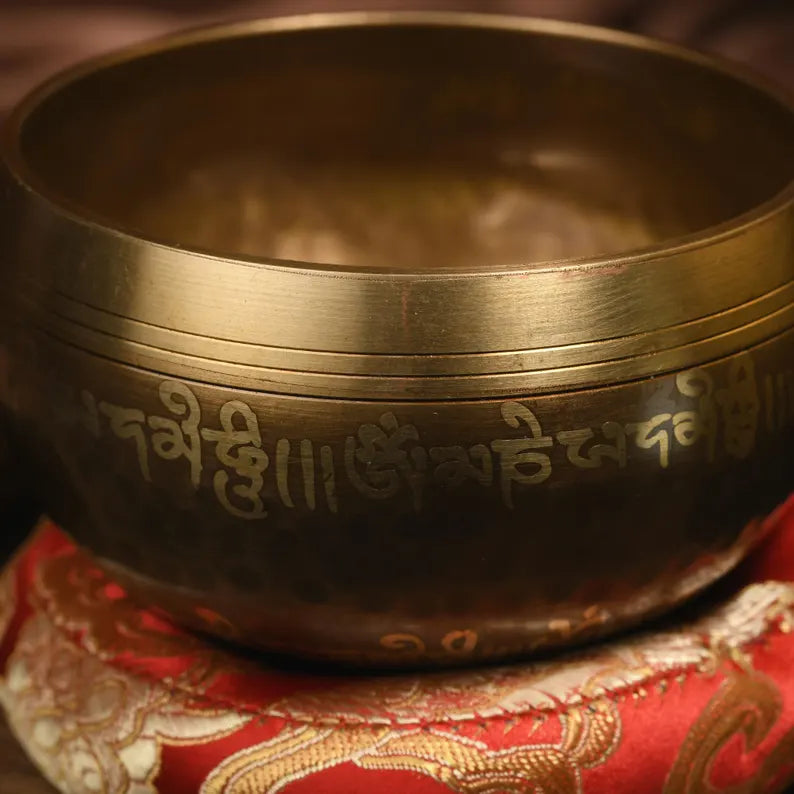 Nepal copper singing bowl, sound therapy, yoga, meditation, Buddhist singing bowl, stress relief, music performance, relaxation，Singing Bowl