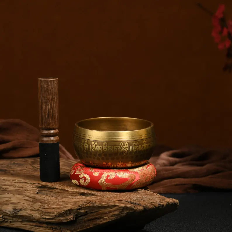 Nepal copper singing bowl, sound therapy, yoga, meditation, Buddhist singing bowl, stress relief, music performance, relaxation，Singing Bowl