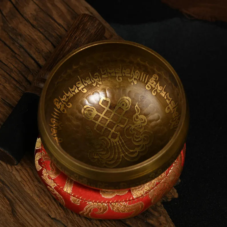 Nepal copper singing bowl, sound therapy, yoga, meditation, Buddhist singing bowl, stress relief, music performance, relaxation，Singing Bowl