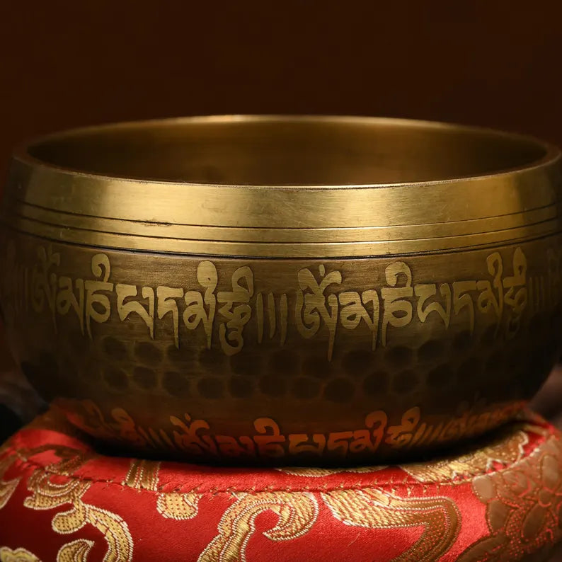 Nepal copper singing bowl, sound therapy, yoga, meditation, Buddhist singing bowl, stress relief, music performance, relaxation，Singing Bowl