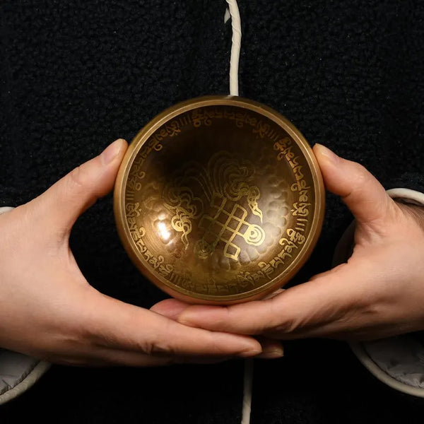 Nepal copper singing bowl, sound therapy, yoga, meditation, Buddhist singing bowl, stress relief, music performance, relaxation，Singing Bowl