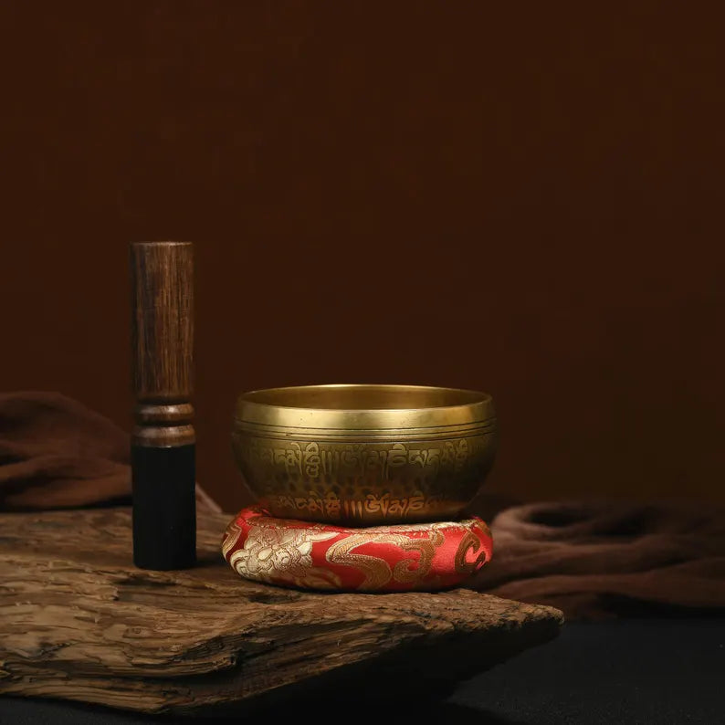 Nepal copper singing bowl, sound therapy, yoga, meditation, Buddhist singing bowl, stress relief, music performance, relaxation，Singing Bowl