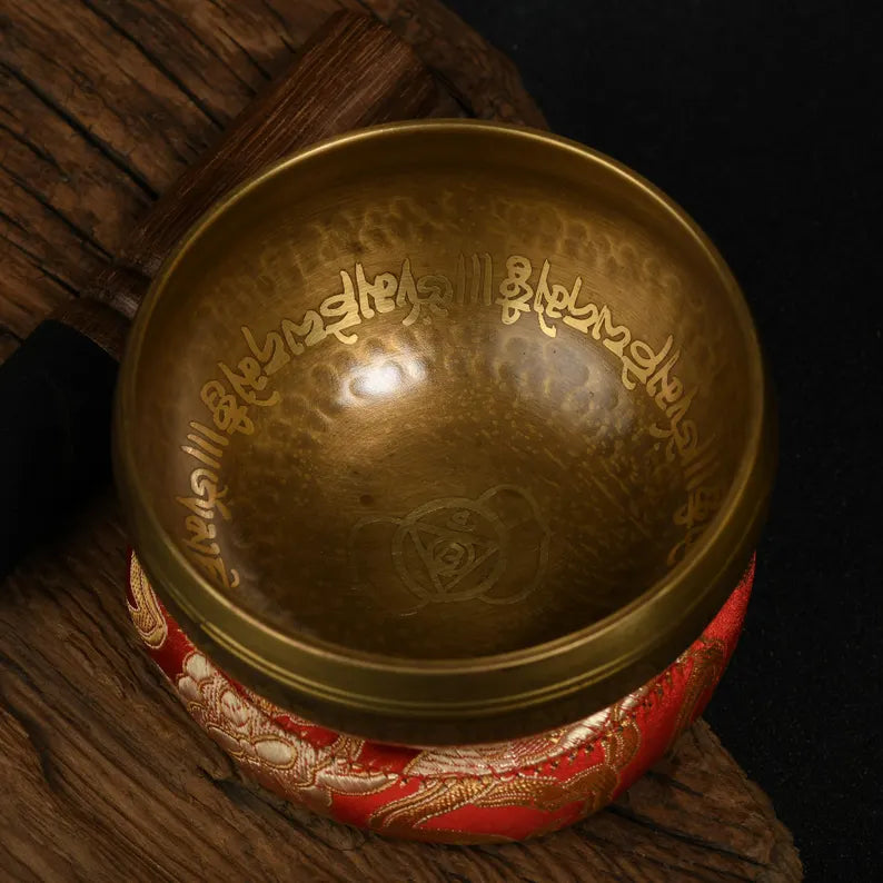 Nepal copper singing bowl, sound therapy, yoga, meditation, Buddhist singing bowl, stress relief, music performance, relaxation，Singing Bowl