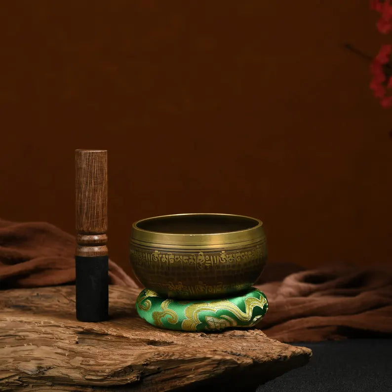 Nepal copper singing bowl, sound therapy, yoga, meditation, Buddhist singing bowl, stress relief, music performance, relaxation，Singing Bowl