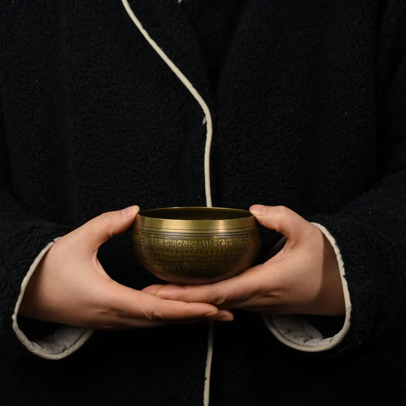 Nepal copper singing bowl, sound therapy, yoga, meditation, Buddhist singing bowl, stress relief, music performance, relaxation，Singing Bowl