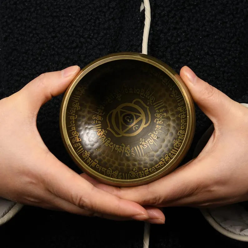 Nepal copper singing bowl, sound therapy, yoga, meditation, Buddhist singing bowl, stress relief, music performance, relaxation，Singing Bowl