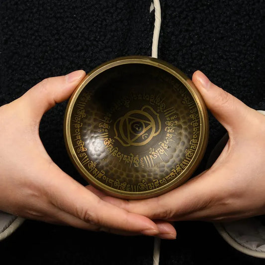 Nepal copper singing bowl, sound therapy, yoga, meditation, Buddhist singing bowl, stress relief, music performance, relaxation，Singing Bowl