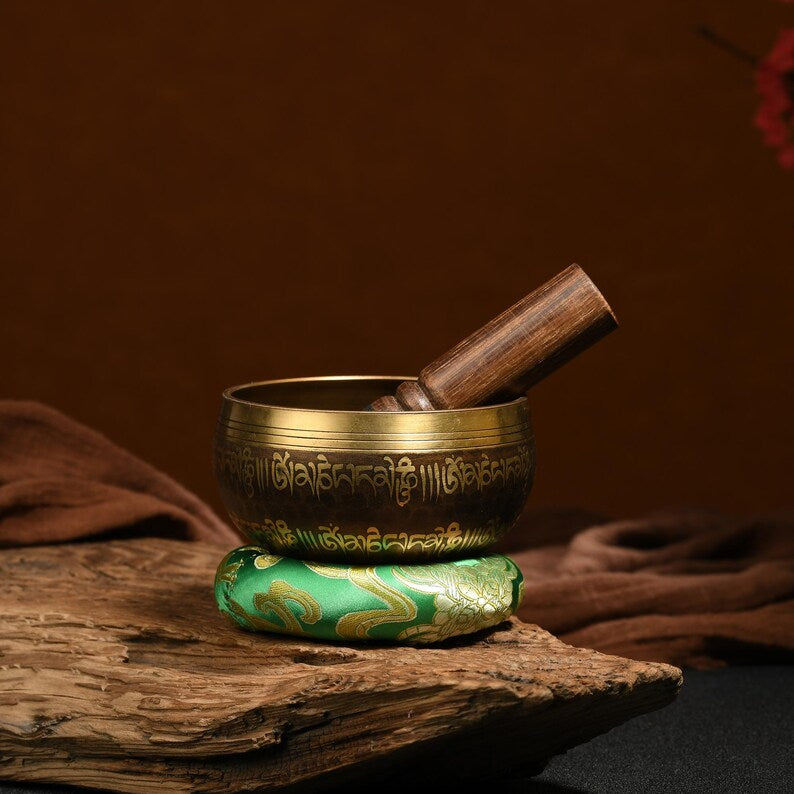 Nepal copper singing bowl, sound therapy, yoga, meditation, Buddhist singing bowl, stress relief, music performance, relaxation，Singing Bowl