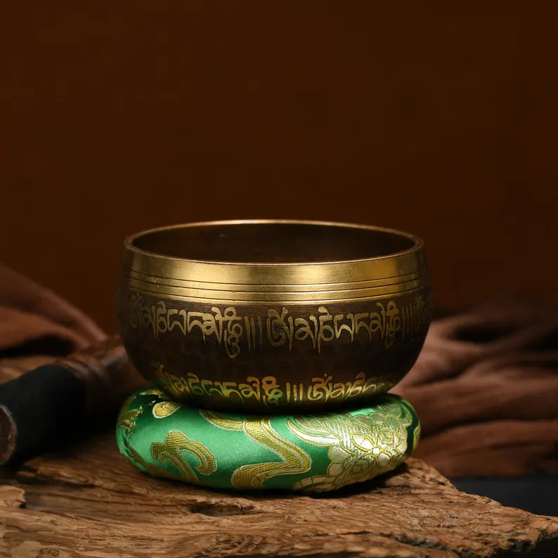 Nepal copper singing bowl, sound therapy, yoga, meditation, Buddhist singing bowl, stress relief, music performance, relaxation，Singing Bowl