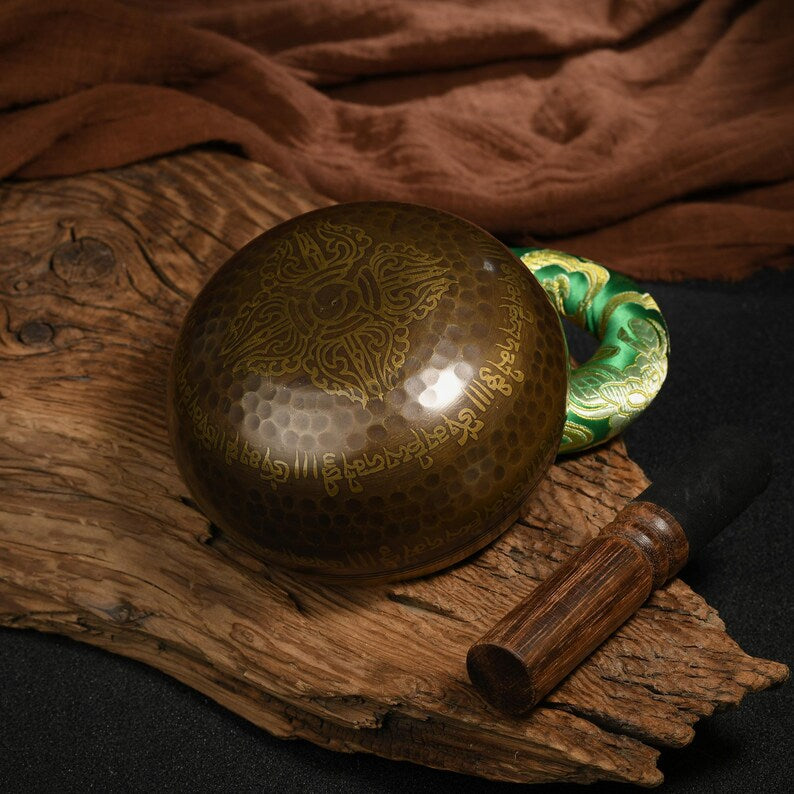 Nepal copper singing bowl, sound therapy, yoga, meditation, Buddhist singing bowl, stress relief, music performance, relaxation，Singing Bowl