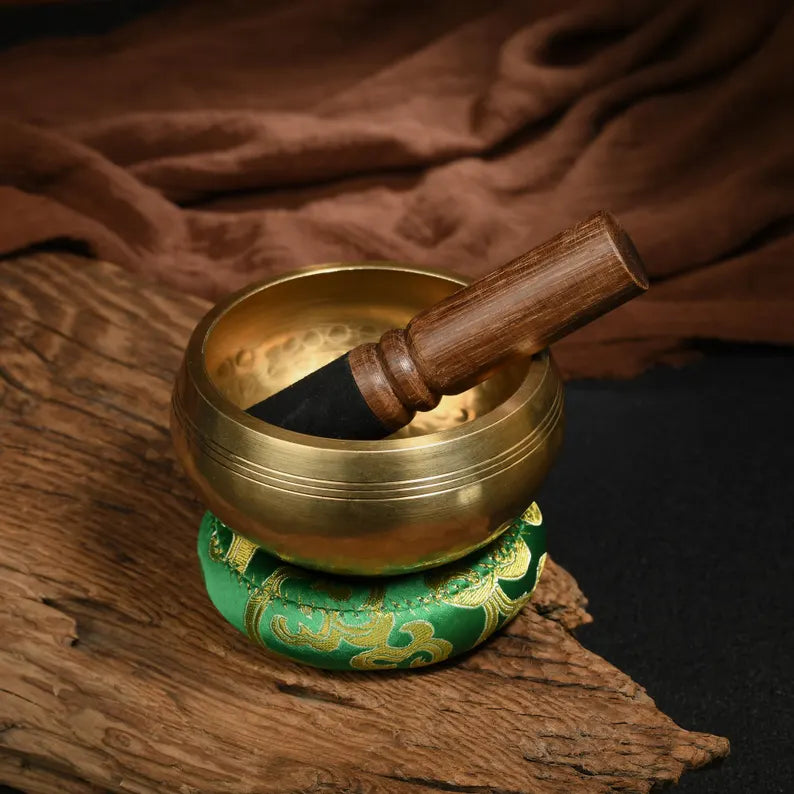 Nepal copper singing bowl, sound therapy, yoga, meditation, Buddhist singing bowl, stress relief, music performance, relaxation，Singing Bowl