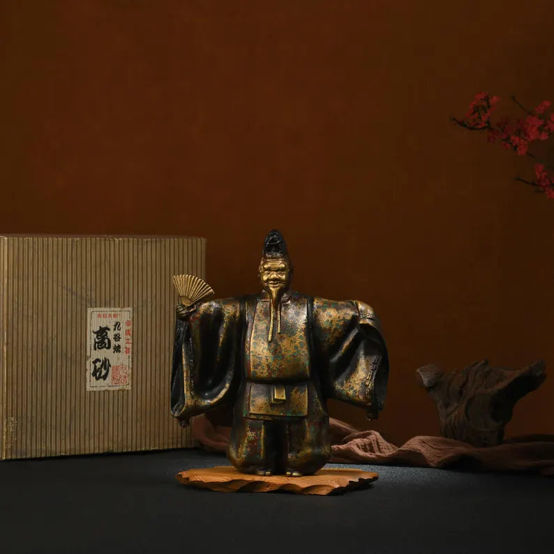 Painted bronze sculptures - Ancient Japanese figure sculptures, decorative arts, religion, anniversary, gifts, family memorials