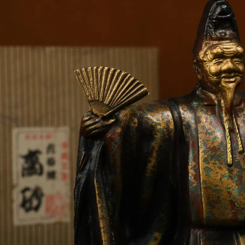 Painted bronze sculptures - Ancient Japanese figure sculptures, decorative arts, religion, anniversary, gifts, family memorials