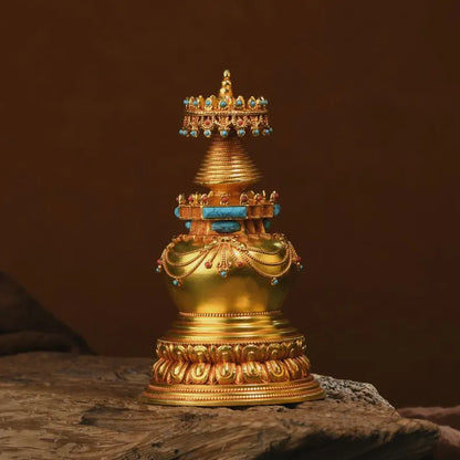 Bronze Gadam Stupa: Tibetan Bodhi Relic Pagoda