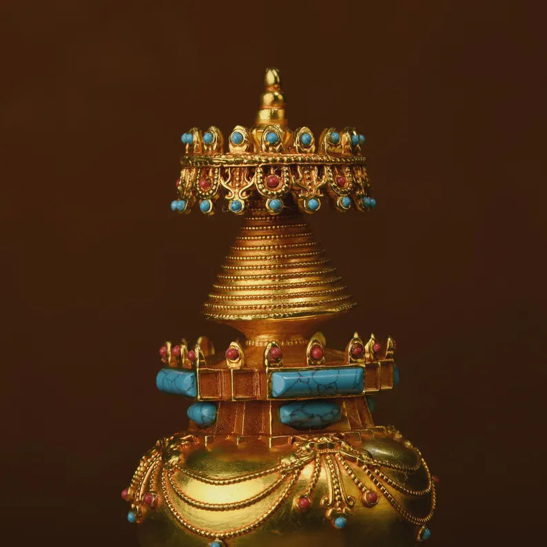 Bronze Gadam Stupa: Tibetan Bodhi Relic Pagoda