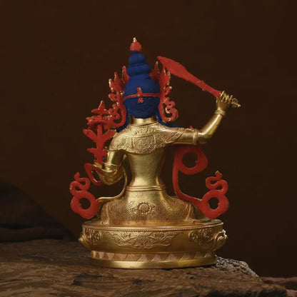 Tibet/Nepal - Manjusri Bodhisattva Statue, Brass Statue, (Sanskrit: Maňjuśrī), Prayer Ceremony，Manjusri，Manjughosha，Vadisimha，Monju