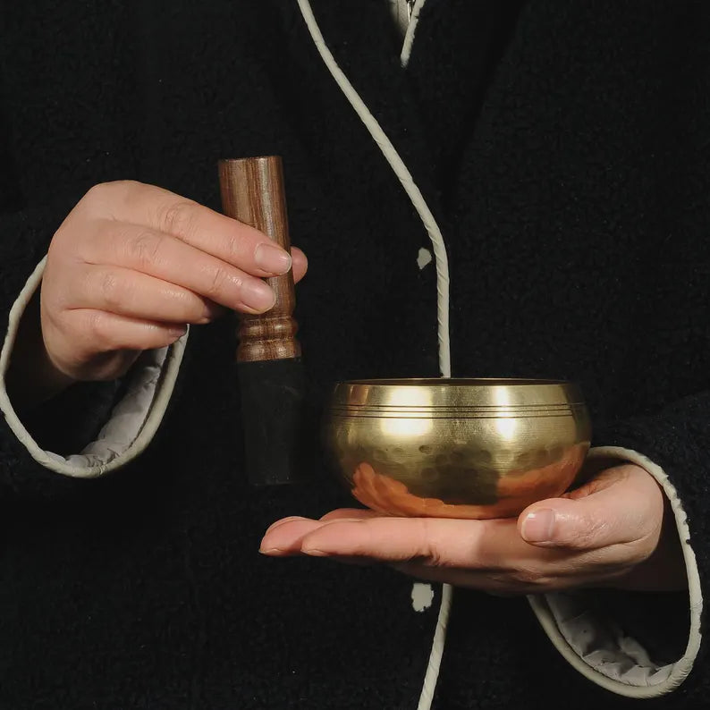 Nepal copper singing bowl, sound therapy, yoga, meditation, Buddhist singing bowl, stress relief, music performance, relaxation，Singing Bowl