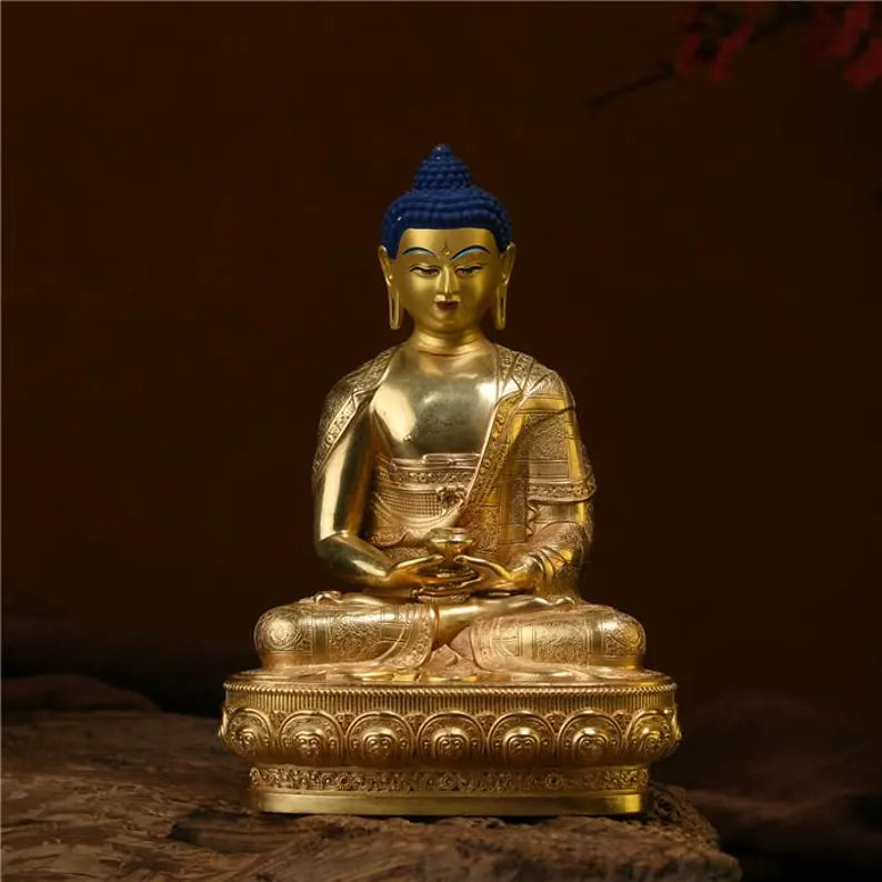 Amitabha，Tibetan/Nepalese bronze Buddha statue，Home decoration, Buddha sculpture, anniversary, gift, Christmas