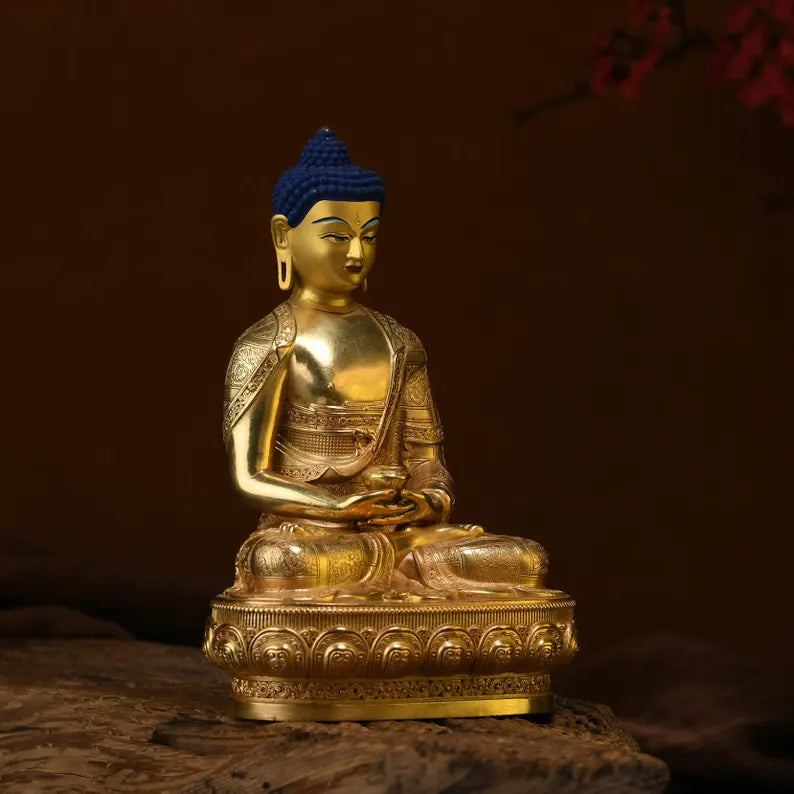 Amitabha，Tibetan/Nepalese bronze Buddha statue，Home decoration, Buddha sculpture, anniversary, gift, Christmas