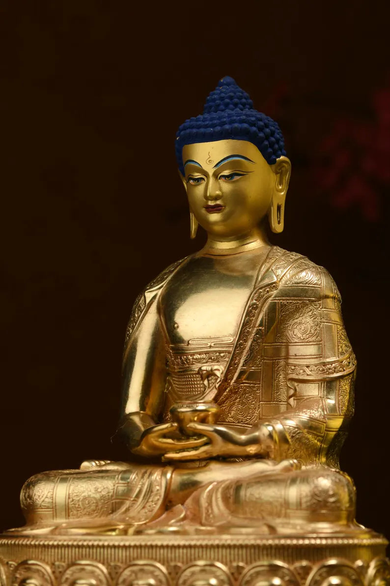 Amitabha，Tibetan/Nepalese bronze Buddha statue，Home decoration, Buddha sculpture, anniversary, gift, Christmas