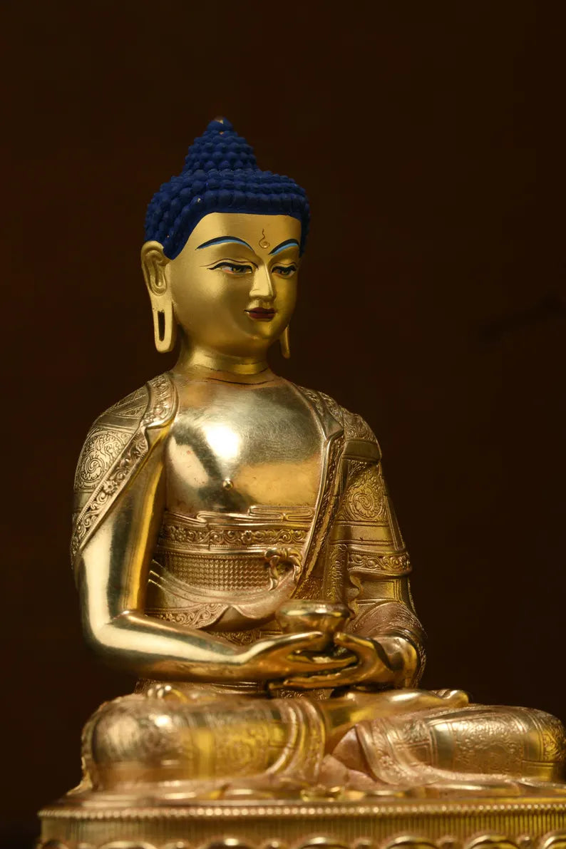 Amitabha，Tibetan/Nepalese bronze Buddha statue，Home decoration, Buddha sculpture, anniversary, gift, Christmas
