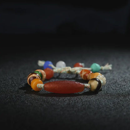 Tibetan/Himalayan antique bracelet, Agate Dzi Bracelet, hand woven Boedi Tianzhu bracelets, prayer, gifts, amulets，