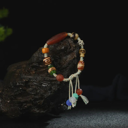 Tibetan/Himalayan antique bracelet, Agate Dzi Bracelet, hand woven Boedi Tianzhu bracelets, prayer, gifts, amulets，
