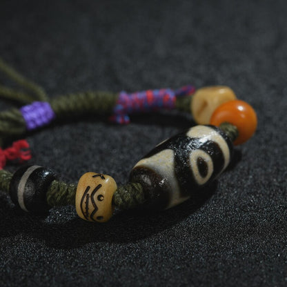 Tibetan/Himalayan antique bracelet, Three eyes dzi bracelet, hand woven Boedi Tianzhu bracelets, prayer, gifts, amulets，