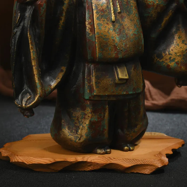 Painted bronze sculptures - Ancient Japanese figure sculptures, decorative arts, religion, anniversary, gifts, family memorials