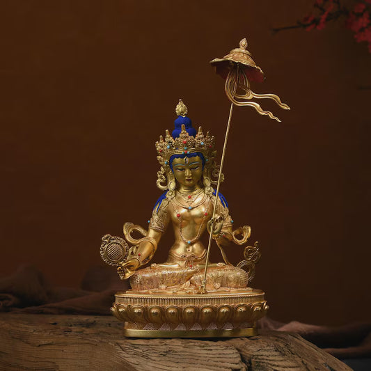 Brass Maha Sitatapatra Buddha Statue - White Umbrella Mother