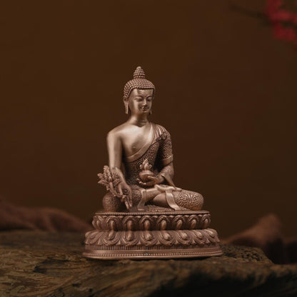 Medicine Rishi Light Tathagata,(Medicine Buddha), Sanskrit Bhai? ajya guru vaid rya prabh arajja, Bronze Buddha, prayer, ritual.