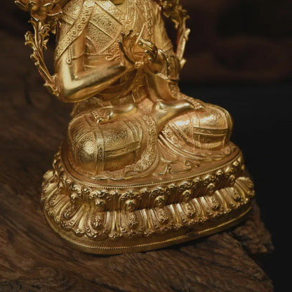 Bronze Zongkoba Buddha Statue - Tibetan/Nepal Home Decor (16cm)