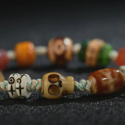 Tibetan/Himalayan antique bracelet, Agate Dzi Bracelet, hand woven Boedi Tianzhu bracelets, prayer, gifts, amulets，
